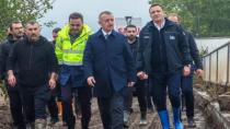 Başkan Büyükakın şiddetli yağıştan etkilenen bölgeleri gezdi